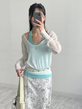 Raw Flower H-line Long Skirt