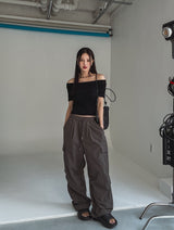 loopy pocket cargo nylon pants
