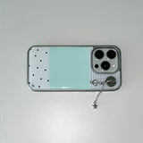[MADE] [+MagSafe] ドッティ ストライプ フォンケース ミント (glass silver bumper)