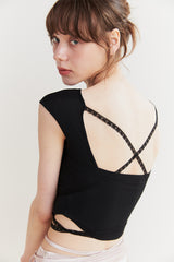 JADE BACKLESS TOP black