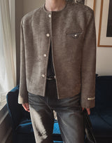 Ekkeullo Collar Less Tweed Blazer