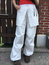 Nylon wrap skirt pants (2color)