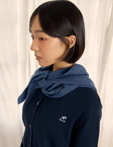 KNIT TRIANGLE SCARF (BLUE)