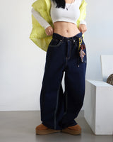 neon stitches wide pants
