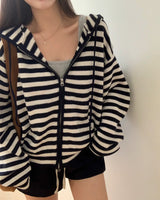 [MADE] Spell Food Border Knit Zip-Up