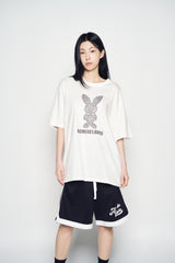 25SS ストライプラビットショートスリーブTシャツ クリーム