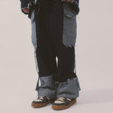 grunge roll-up denim pants_blue
