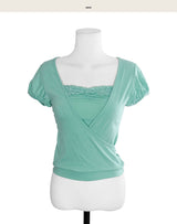 plumpy wrap lace glam top