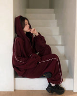 [SET] Line Fleece Hood Zip-up + Jogger Pants (3color)