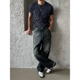 [S/S] Deepblue green wide denim pants