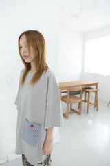 apple button check pocket top(2colors)