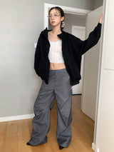 Daily High-Neck Basic Hood Zip-Up