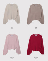 Fruit Boucle Crop Wool Round Knit (8color)