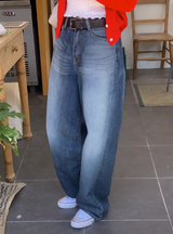 TY ディープウォッシュドデニムワイドパンツ