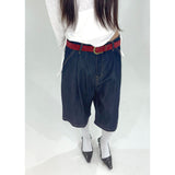 Raw denim bermuda shorts