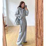 LOGO STITCH REGULAR FIT HOOD ZIPUP