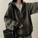 Crack Boxy Fit Twoway Hooded Zip-Up