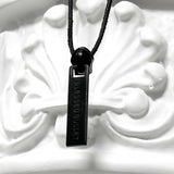 Leather logo zipper pendant necklace