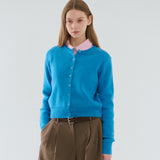 RVS Round Neck Cardigan Blue