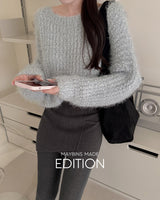 【MADE】 boat neck fur knit