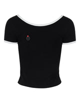 Mwoong コットンジャージースクープTシャツ(ブラック)