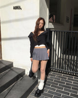 Pleated wrap skirt pants