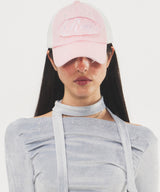 Vintage Scratched Washing  Two-tone Cap Pink