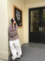 Unisex Creamy nylon multi cargo pants