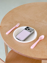 [Magsafe] ピンククリームシルバーグラスバンパーケース