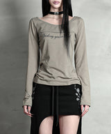 ユニジッピードロゴTシャツ (Cursive ver.) #カーキ
