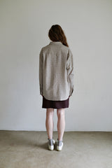 Seersucker check shirt, Brown