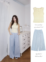 Lemon spandex cap zip-up sleeveless T-shirt