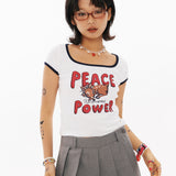 PEACE Crop T-shirt [2Color]