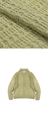 [S/S] シースルーカラニットカーディガン (3color)