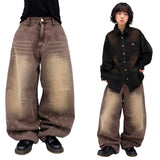 Vintage Distressed Denim Balloon Pants