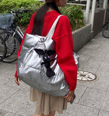 ムークブラックパデッドバッグクロスバッグショルダーバッグ[Silver only]