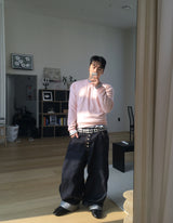 No.1537 V wide non-fade denim PT