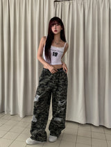 Forever numbering lace crop sleeveless
