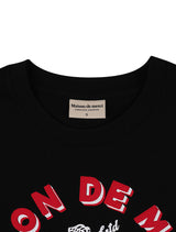 UNISEX オーバーフィットサーフブーブエンボスロゴショートスリーブT　ブラック (FCE2TS405M)