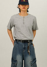IN フック スラブ マッスルフィット ハーフスリーブ Tシャツ