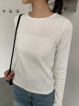 26SS★ [BAONHAUS] Benir Round Ribbed Long Sleeve Tee