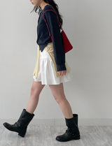 Forming Boat Neck Cardigan T-shirt