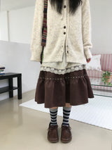 eyelet midi skirt
