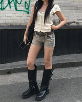 Studショートデニムパンツ
