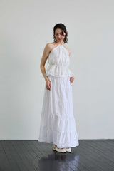 PEARL HALTERNECK TOP / WHITE