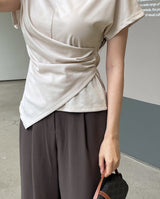 Chable Shirring Wrap Span Short Sleeve T-Shirt