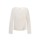 TWIST DRAPE LONG SLEEVE TOP (WHITE)