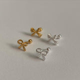(silver925) Lovely ribbon piercing type1 *gold