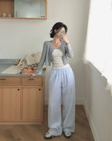 [MADE] Pop Color Ribbed Long Sleeve Cardigan