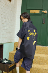 Yellow Dream Star Soft Navy Short-Sleeved Shirt [Unisex]